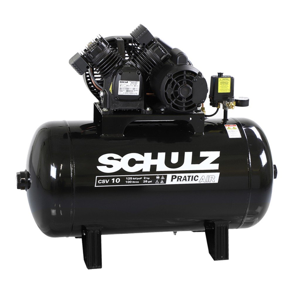 Compressor de Ar Pratic 10 Pés 100 Litros Trifásico CSV 10 - Schulz