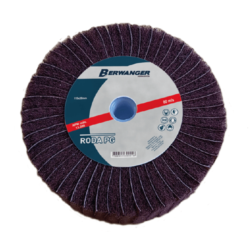 01 roda de lixa mista pg 115x20mm m14 grao 240 berwanger