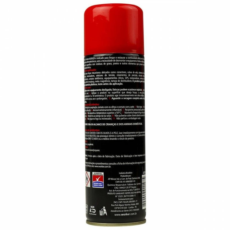 Limpador de Contato a Seco em Spray 300ml Worker