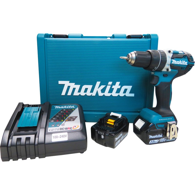 01 parafusadeira furadeira de impacto a bateria 18v dhp484rfe makita