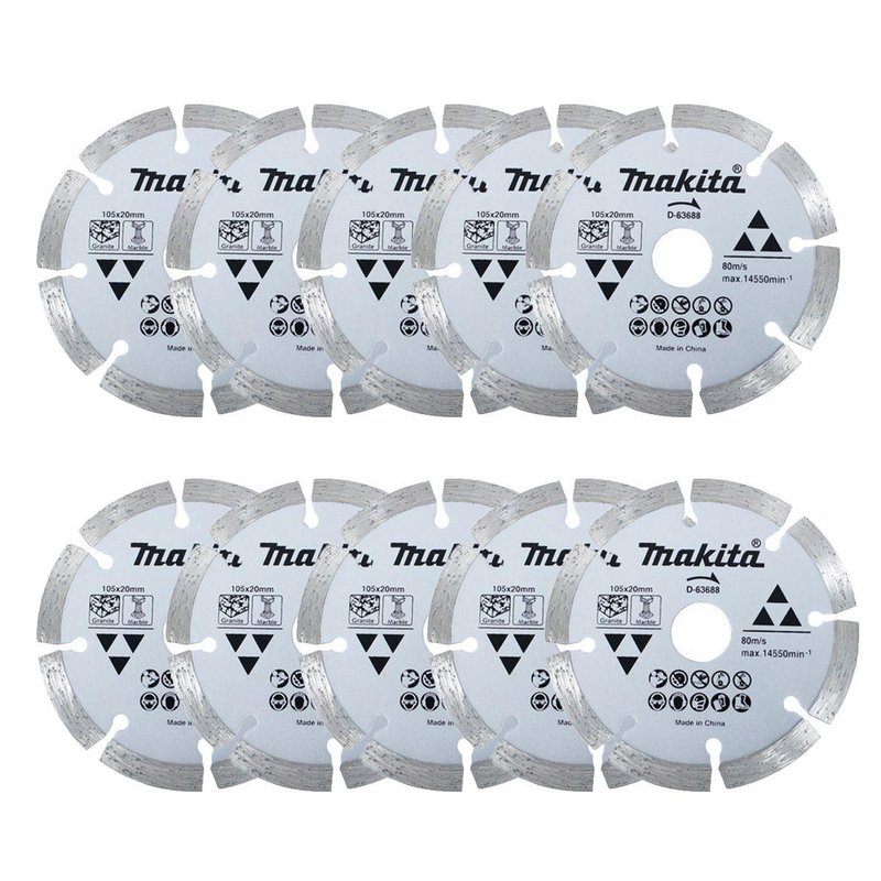 01 disco de corte diamantado 105x20mm d 63688 10 pecas makita