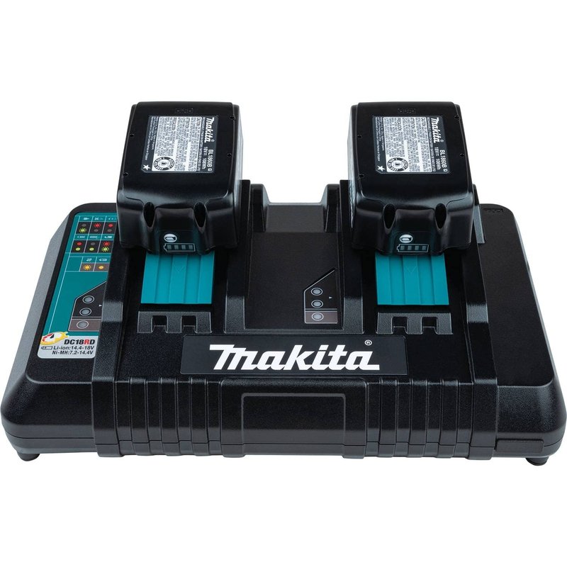 02 carregador duplo de baterias 18v dc18rd makita