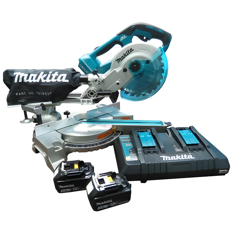 08 serra de esquadria 18 18v 190mm dls714pf2 makita
